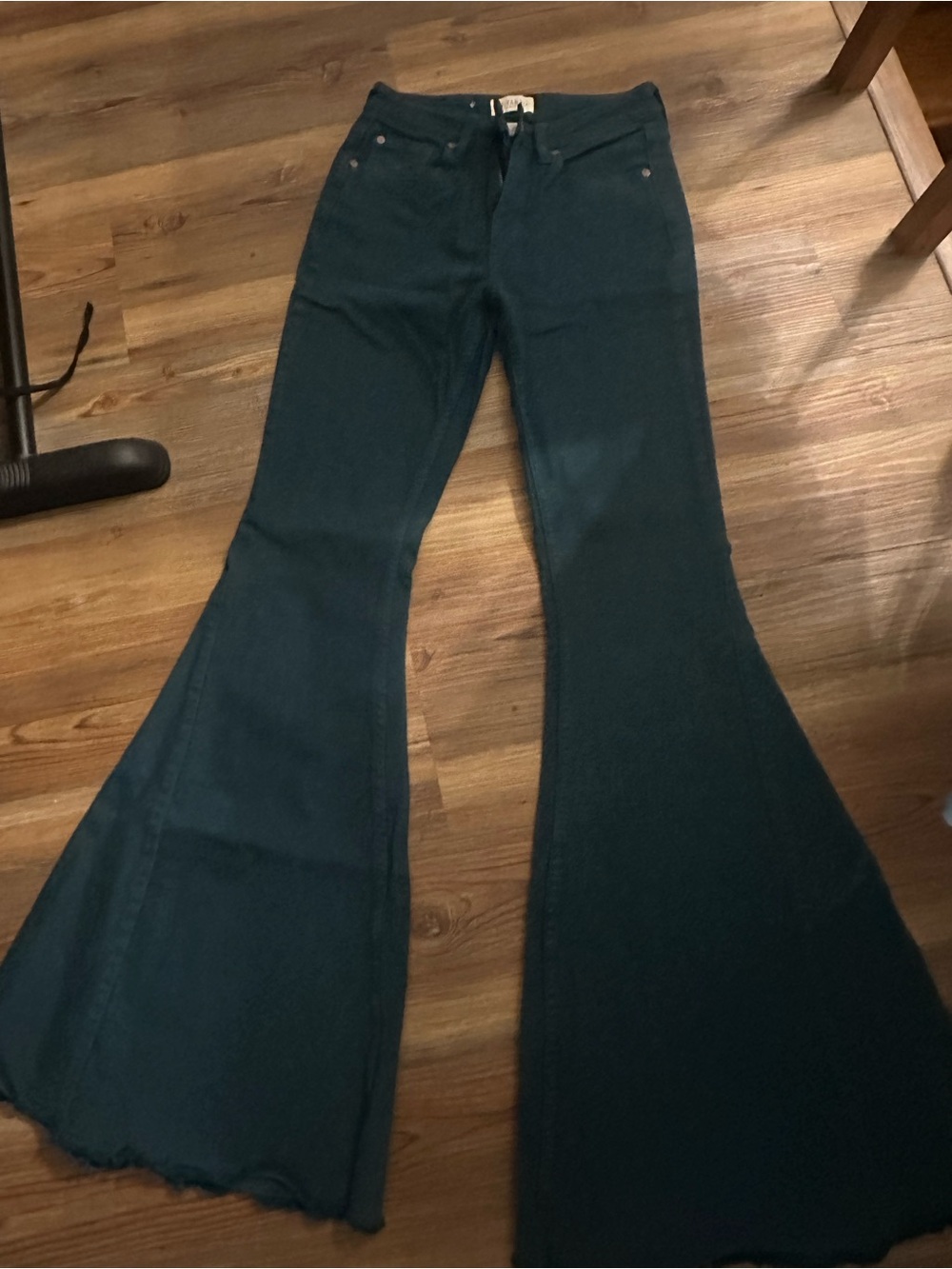 Shyanne Teal Wide-Leg Flare Jeans